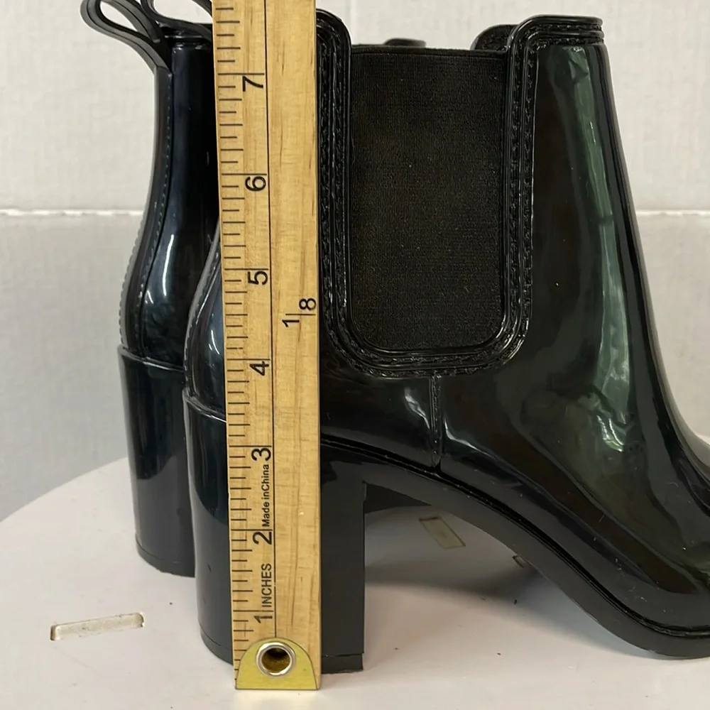 Jeffrey Campbell Womens Sz 9 Stormy Chelsea rain boots‎ Black Pull On